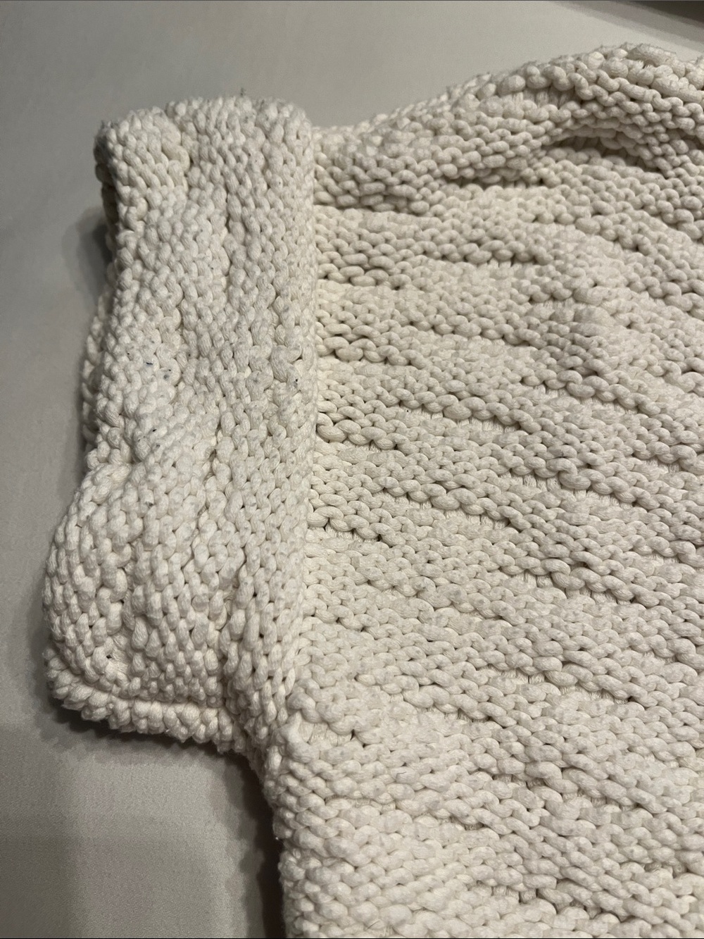 LOFT white cropped short sleeve sweater top size medium - Picture 5 of 5